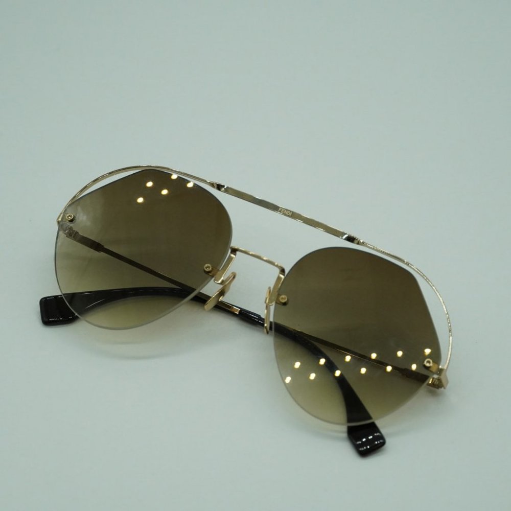 Fendi Gold and Brown Sunglasses